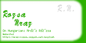 rozsa mraz business card